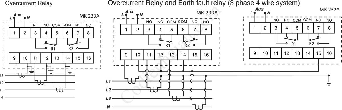 Cách đấu dây Rơ le bảo vệ chạm đất Mikro MK233A