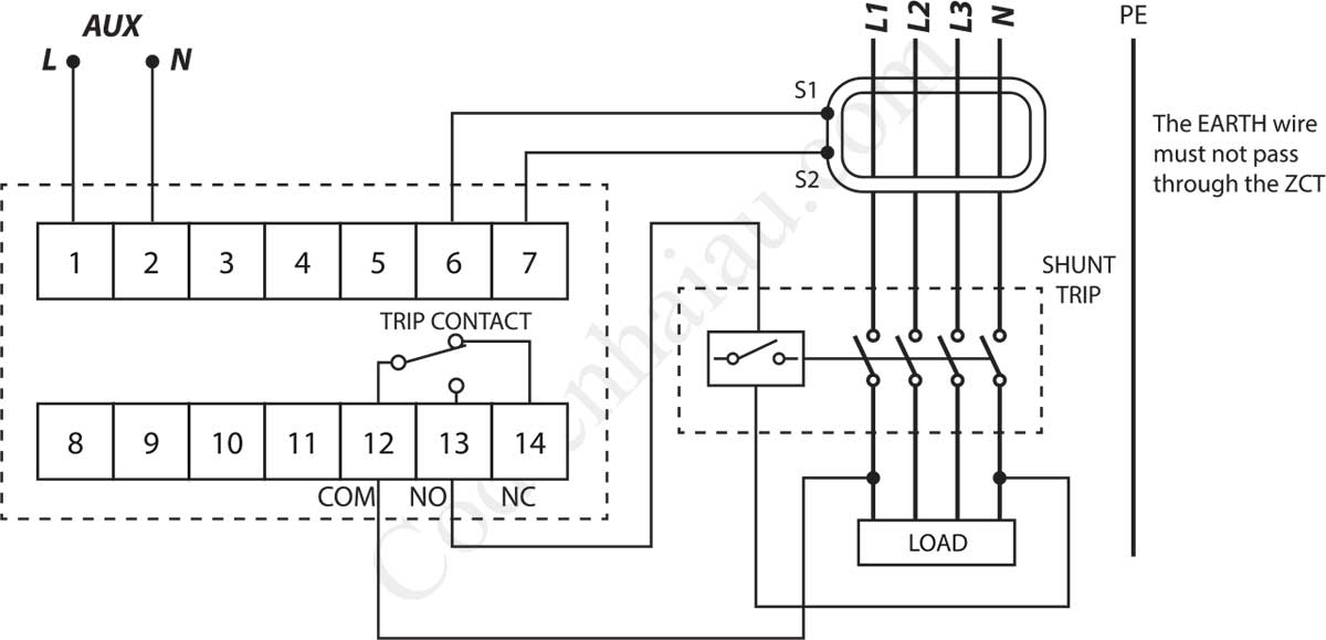 Cách đấu dây Rơ le bảo vệ dòng rò Mikro DIN300 Series