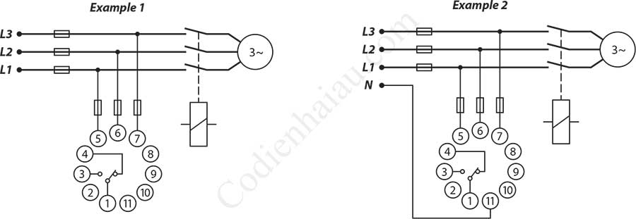 Cách đấu dây Rơ le bảo vệ pha Mikro MX100