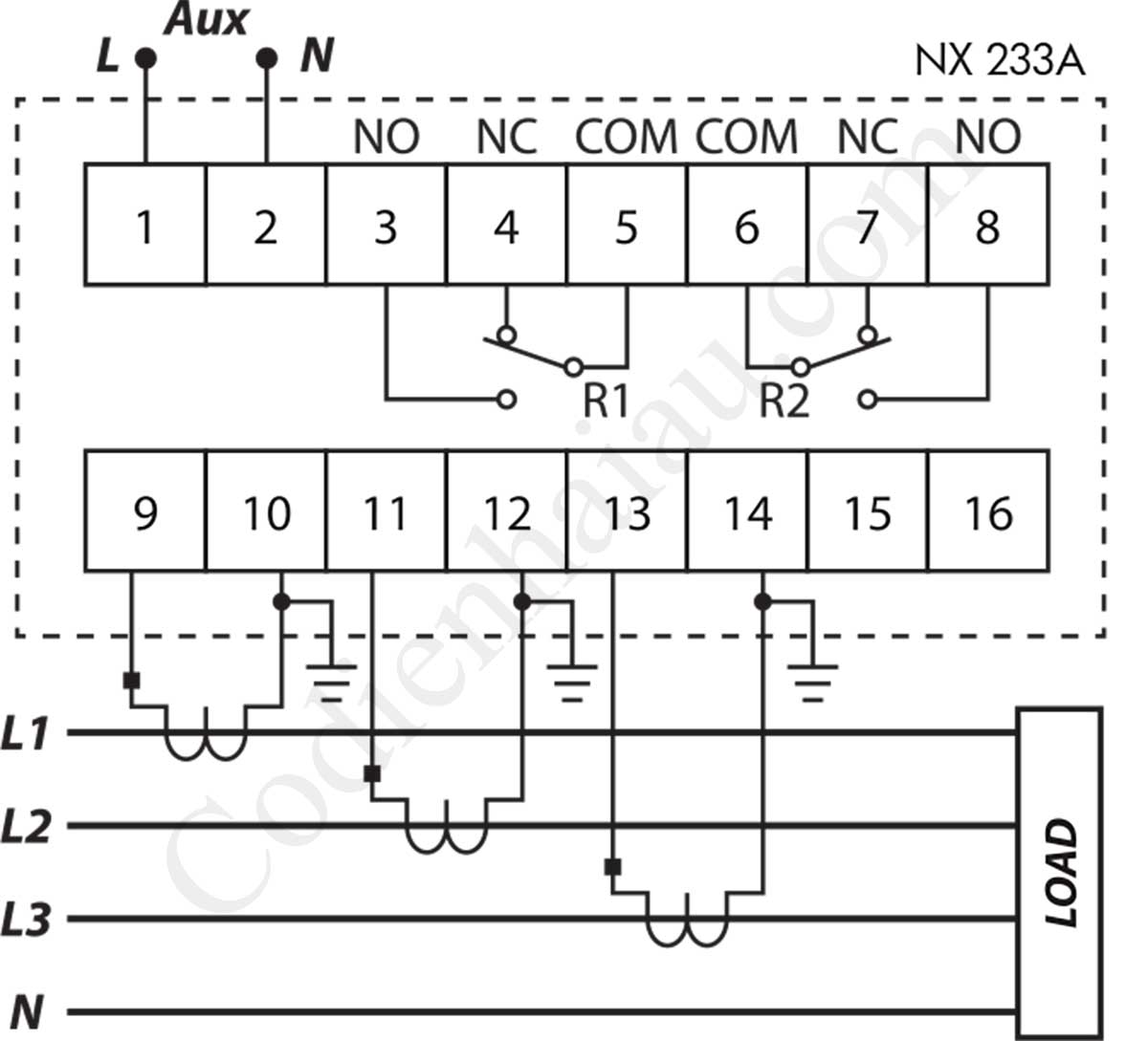 Cách đấu dây Rơ le bảo vệ quá dòng Mikro NX233A