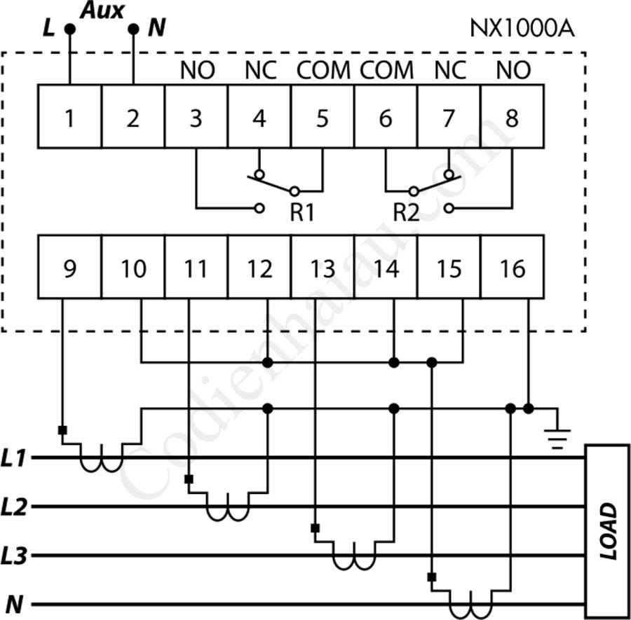 Cách đấu dây Rơ le bảo vệ quá dòng và chạm đất Mikro NX1000A