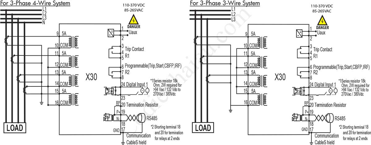 Cách đấu dây Rơ le bảo vệ quá dòng và chạm đất Mikro X30