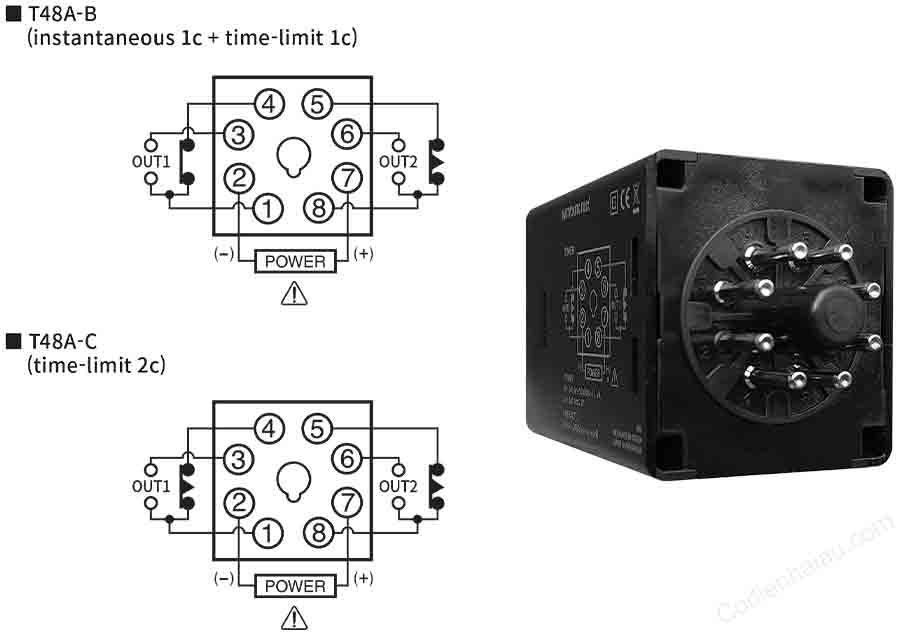 Cách đấu dây timer Analog Hanyoung T48A