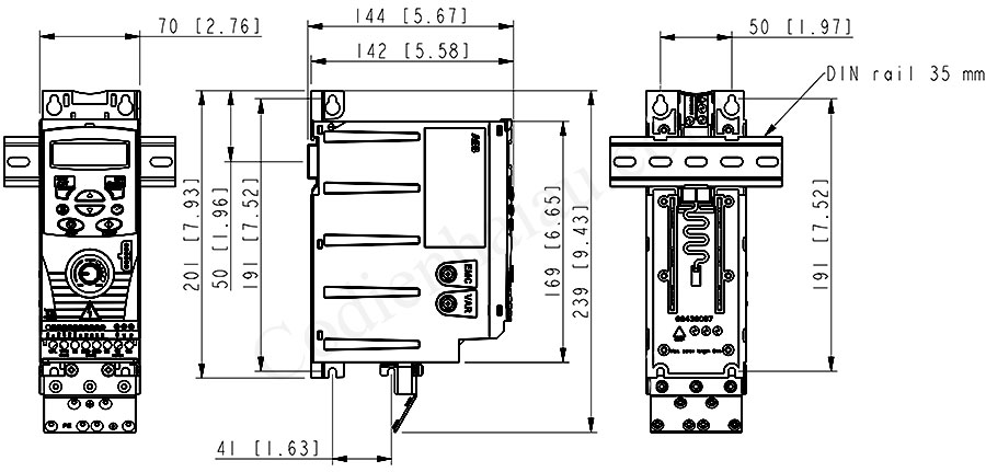 K&iacute;ch thước biến tần ABB