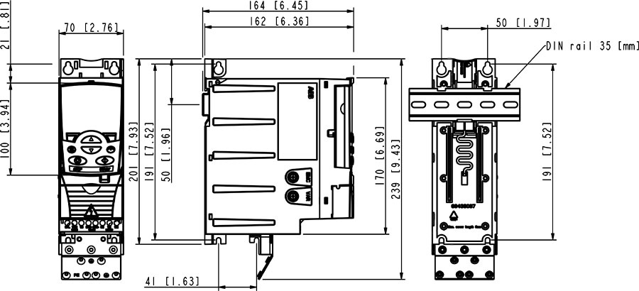 Kích thước biến tần ABB