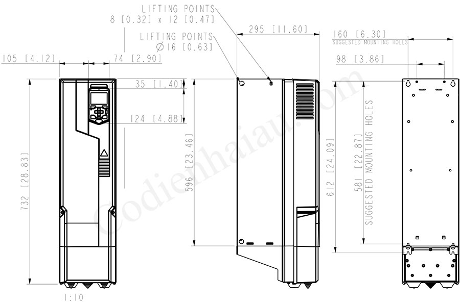 Kích thước biến tần ABB