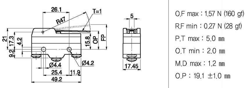 Công tắc hành trình Hanyoung HY-L707A