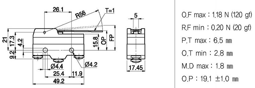 Công tắc hành trình Hanyoung HY-L707B