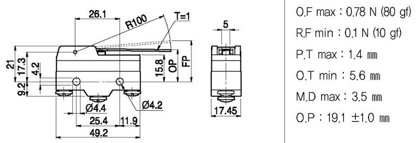 Công tắc hành trình Hanyoung HY-L707D