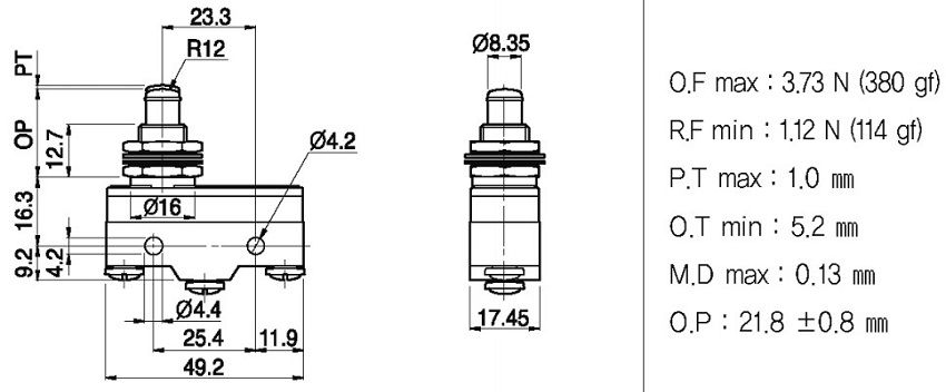 Công tắc hành trình Hanyoung HY-P701A