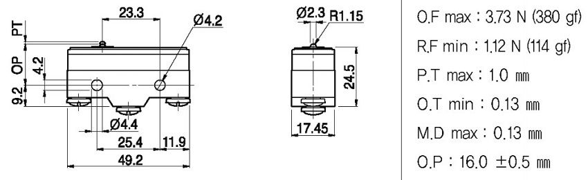 Công tắc hành trình Hanyoung HY-P701C