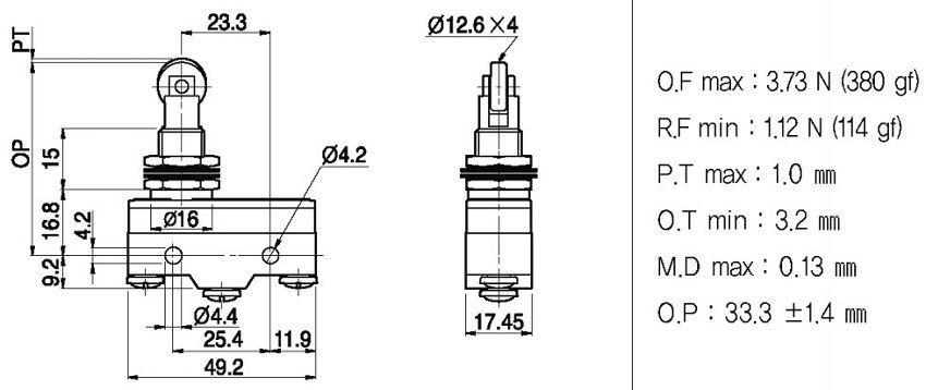 Công tắc hành trình Hanyoung HY-PR708B