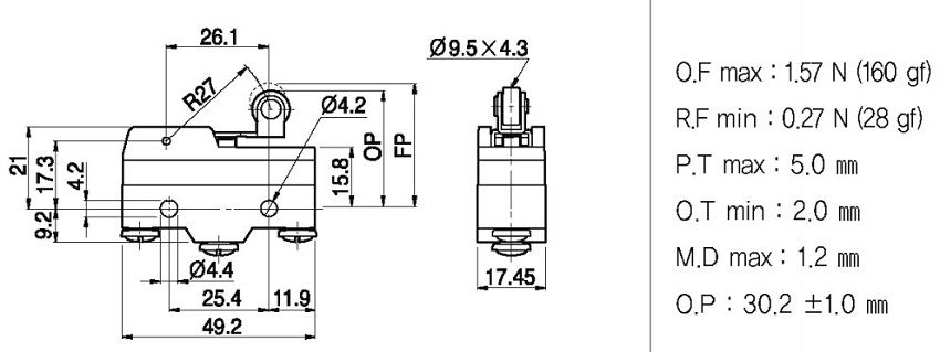 Công tắc hành trình Hanyoung HY-R704A