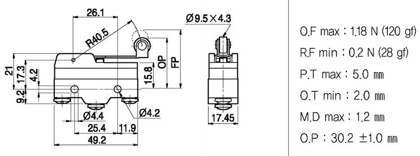 Công tắc hành trình Hanyoung HY-R704B