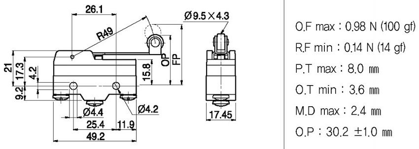 Công tắc hành trình Hanyoung HY-R704C