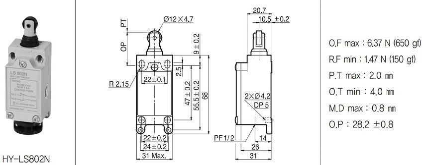 Công tắc hành trình Hanyoung HY-LS802N