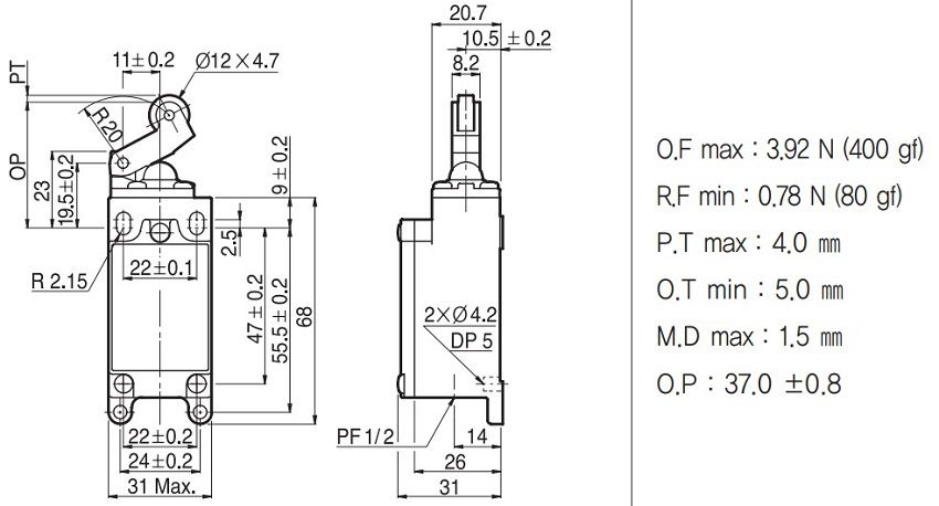 Công tắc hành trình Hanyoung HY-LS803RN