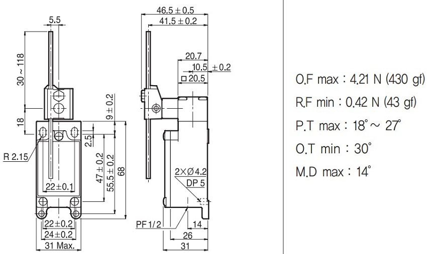 Công tắc hành trình Hanyoung HY-LS807N