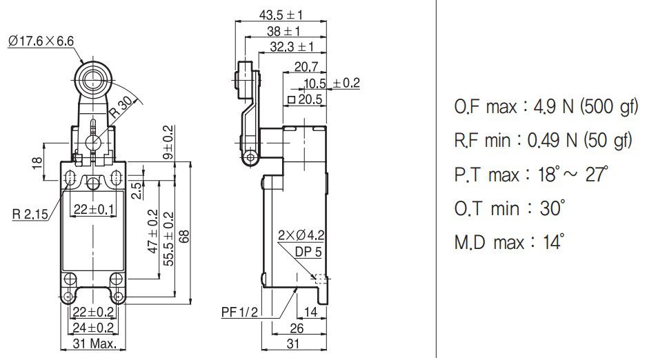 Công tắc hành trình Hanyoung HY-LS808N