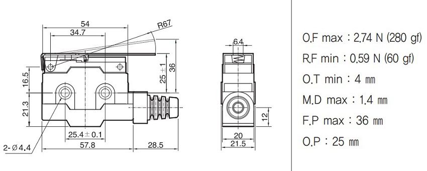 Công tắc hành trình Hanyoung ZCN-L507C