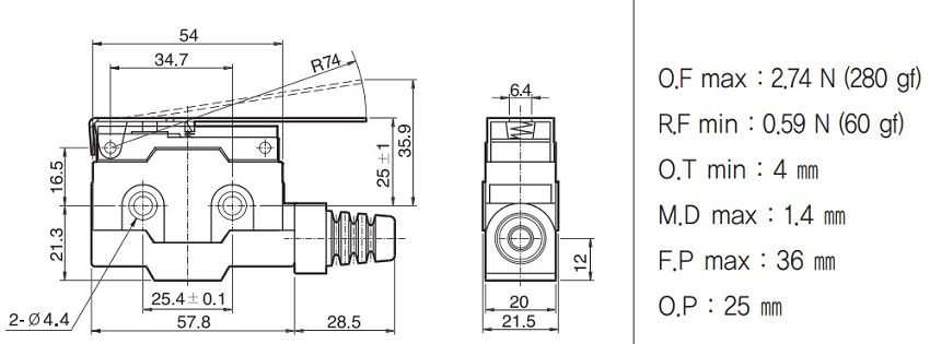 Công tắc hành trình Hanyoung ZCN-L507D