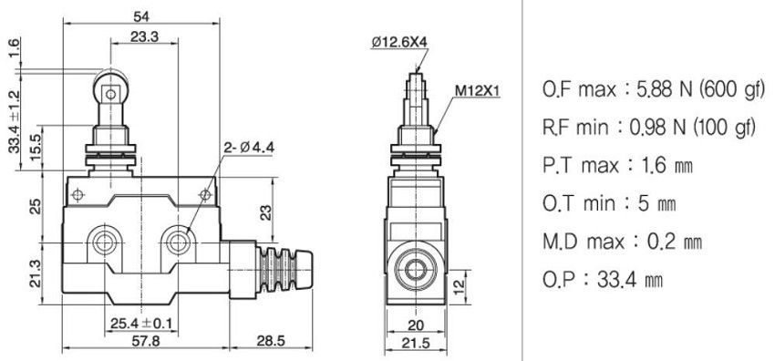 Công tắc hành trình Hanyoung ZCN-PR508H