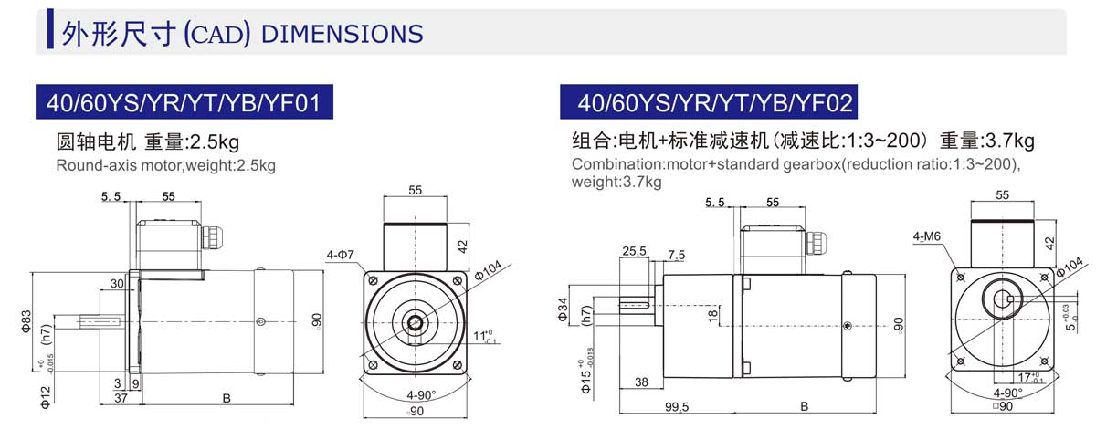 Motor mini Wanshsin 90mm2 (40-60W)