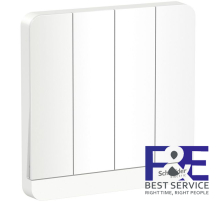 Bốn công tắc 1 chiều có đèn Schneider E8334L1LED_WE_G19