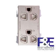 Ổ cắm đôi có màn che và dây nối đất Panasonic WEV1582MYZ