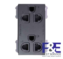 Ổ cắm đôi có màn che và dây nối đất Panasonic WEV1582-7MYH