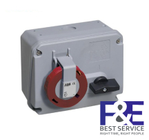 2CMA167856R1000 &#8211; Ổ cắm + khóa liên động ngang ABB 332MHS6W 32A 3P+E 380-415V IP67