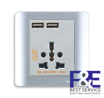 Ổ cắm đa năng và USB đôi E8442616USB_SA_G19