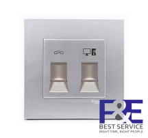Ổ cắm mạng + điện thoại KB32TS_RJ5E_AS