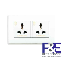 Ổ cắm đôi đa năng 13A Schneider KBT413S_WE_G19