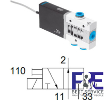 Van điện từ Festo MHE4-MS1H-3/2O-QS-8-K