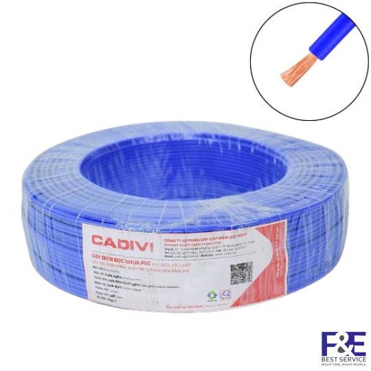 Dây điện đơn mềm Cadivi VCm-1.5 mm2 (Xanh) – 450/750V