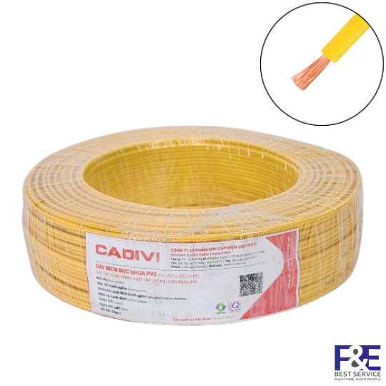Dây điện đơn mềm Cadivi VCm-150 mm2 (Vàng) – 0.6/1KV