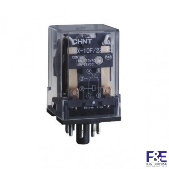 Relay trung gian 8 chân tròn Chint JQX-10F/2Z-24VDC