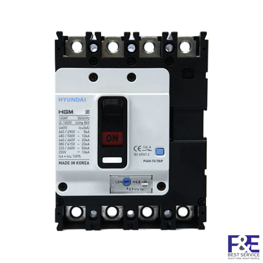 MCCB Hyundai HGM400S-F 4P 400A 65kA