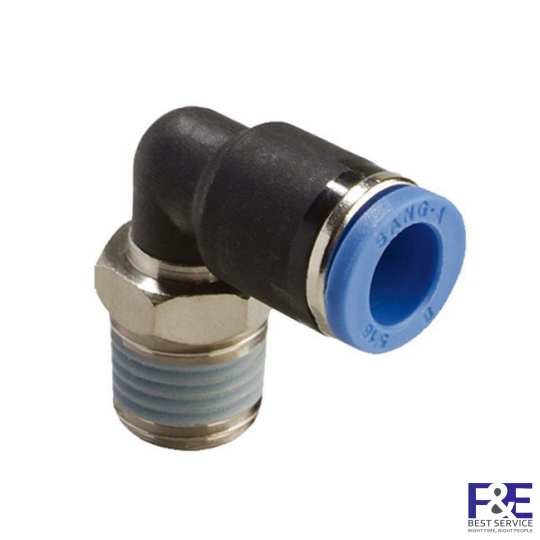 Đầu nối chữ L Sang-A GPL0601 phi 6mm có ren 9.6