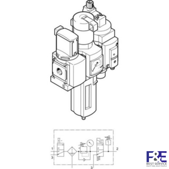 Bộ lọc kh&#237; n&#233;n Festo&#160;MSB4-1/4-C3-J120-D14-WP