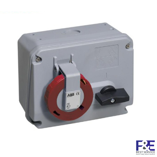 2CMA167821R1000 &#8211; Ổ cắm + khóa liên động ngang ABB 416MHS11W 16A 3P+E 380-415V IP67