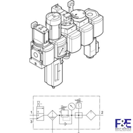 Bộ lọc kh&#237; n&#233;n Festo&#160;MSB4N-1/4-C3J2D7A1F3-WP