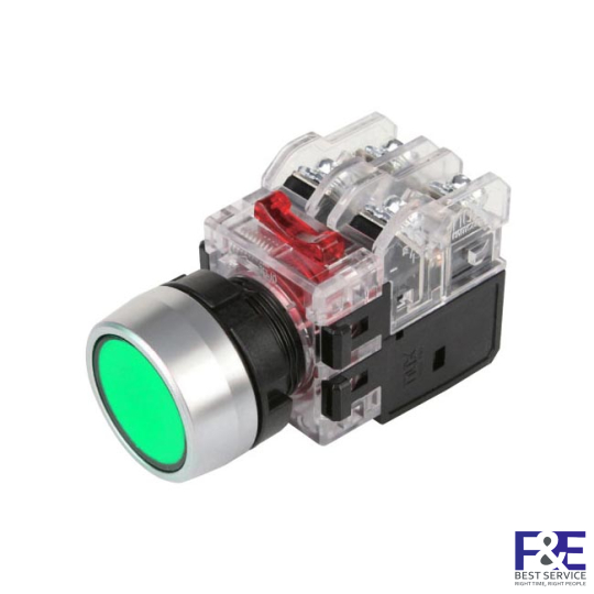 Nút nhấn giữ Hanyoung MRX-RA1A0G 22mm đèn Xanh lá 110-220V