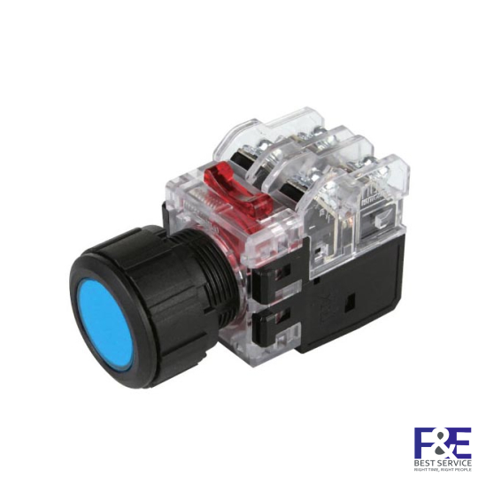 Nút nhấn nhả Hanyoung MRF-KM2A 25mm 2NO+2NC màu Xanh dương