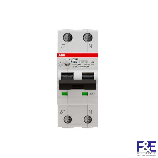 2CSR245080R1254 &#8211; CB chống giật ABB DS201 L 25A 30mA 4.5kA 1P+N