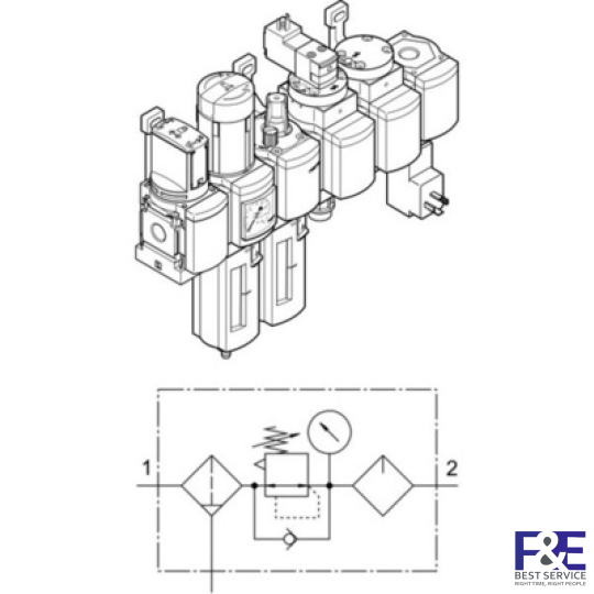 Bộ lọc kh&#237; n&#233;n Festo&#160;MSB4N-1/4-C3J3M1D1A1F3-WP