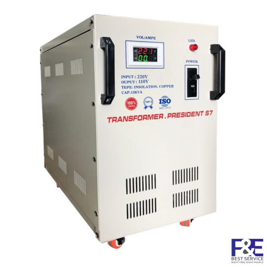 Biến áp cách ly 1 Pha 220V ra 110V 15KVA (Dây Đồng)
