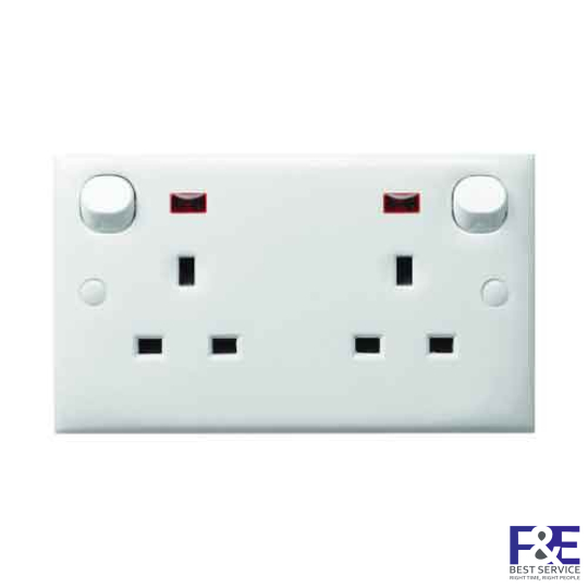 Ổ cắm công tắc có đèn báo E25N-WE-G19