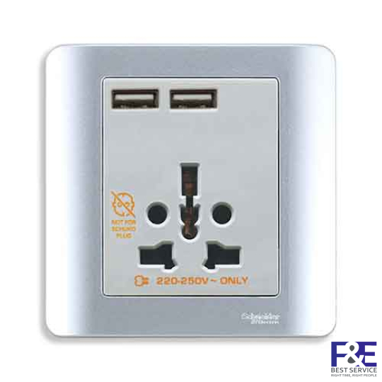 Ổ cắm đa năng và USB đôi E8442616USB_SA_G19